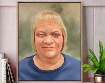 Custom Portrait with Frame, Hand Painted Family Painting, Framed Canvas Oil Portait, Custom Family Portrait from Photo, Commission Art
