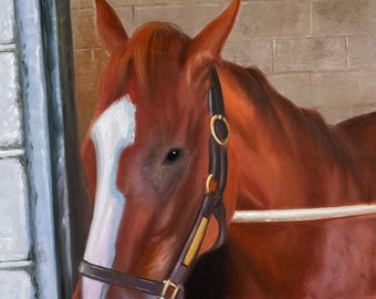 Horse Oil Painting on Canvas,Custom Horse Portrait,Portrait Painting from Photo,Horse Wall Art,Horse Lover Gift,Christmas Gift,Pet Loss Gift