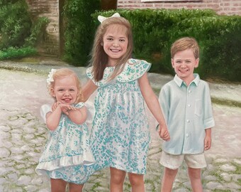 Custom Portrait from Photo, Kids Portrait Painting,Commission Family Painting,Turn Your Photo to Painting,Portrait for Children, Kids Gift