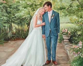 Custom Wedding Portrait Painting from Photo, Couples Portrait on Canvas, Custom Wedding Ceremony Portrait, Engagement Portrait, Custom Art