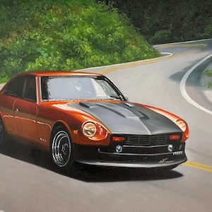 Cadeau pour voiture personnalisé, Peinture à l'huile de voiture sur toile, Cadeau pour amateur de voiture, Peinture automobile, Art de voiture classique, Cadeau pour amateur de voiture, Cadeau pour la fête des pères
