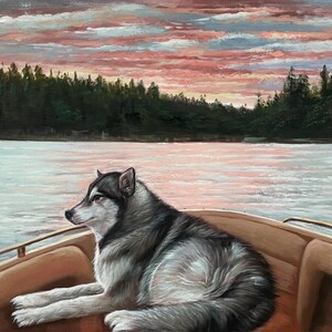 Custom Pet Portrait on Canvas, Hand Painted Dog Painting from Photo, Pet Portrait Quote, Animal Painting, Pet Oil Portrait Commission