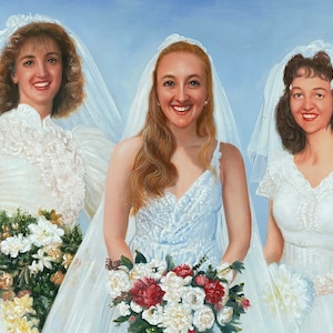 Custom Wedding Painting, Generational Wedding Portrait, Painting from Photo, Custom Woman Portrait,Mother of the Bride Gift,Anniversary Gift