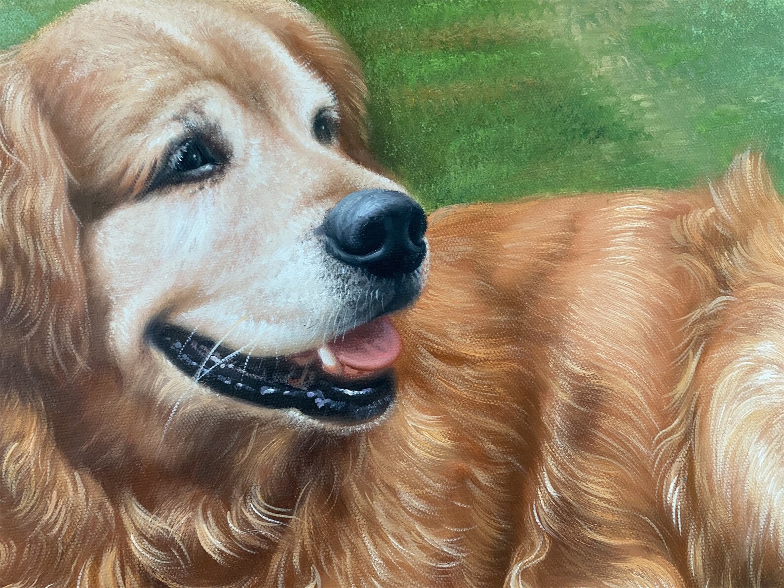 Custom Dog Portrait Painting on Canvas, Personalized Pet Portrait ...