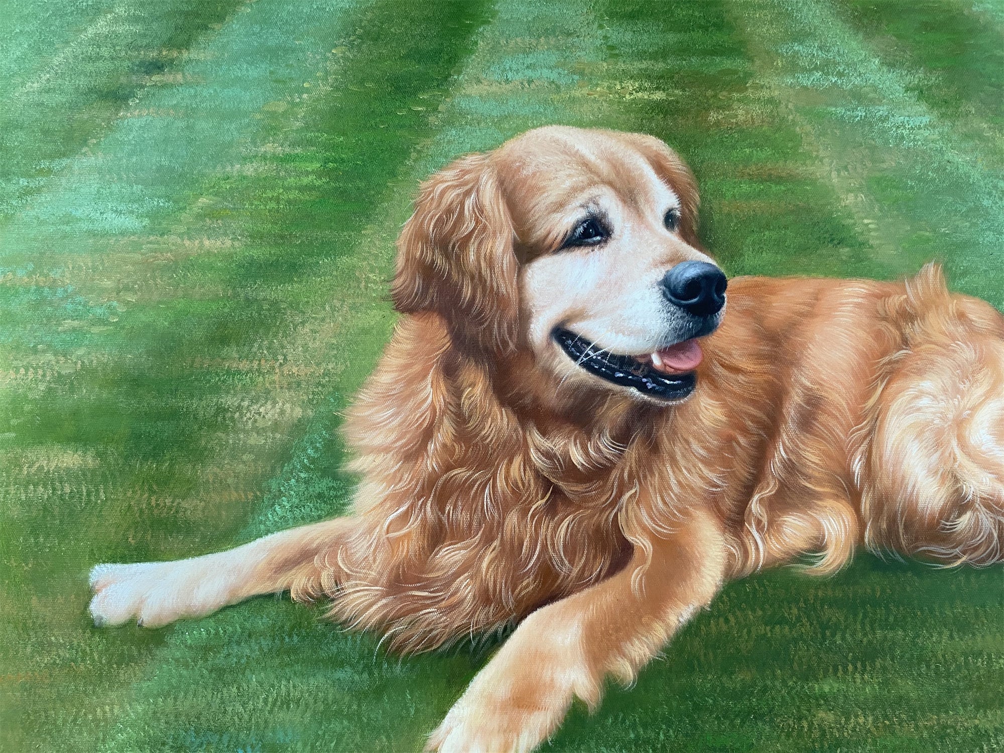 Custom Dog Portrait Painting on Canvas, Personalized Pet Portrait ...