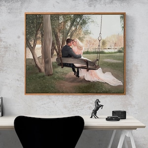 Custom Portrait from Photo, Framed Oil Painting Portrait, Custom Family Portrait, Personalized Wedding Gifts, Commission Painting from Photo