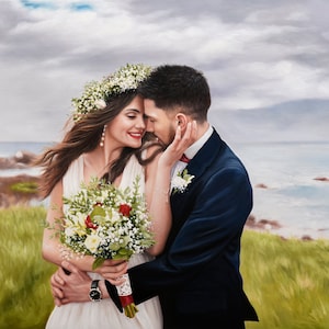 Wedding Painting, Custom  Wedding Portrait, Couple Portrait Painting, Hand Painted Oil Portrait, Family Portrait, Canvas Oil Painting