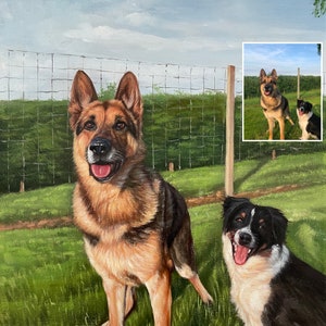 Pet Portrait Painting, Oil Painting Animal, Custom Portrait from Photo, Dog Painting on Canvas, Gifts for Dog Lover