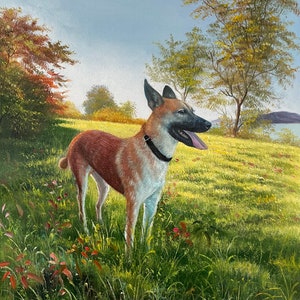 Custom Dog Painting from Photo, Pet Portrait Painting on Canvas, Hand Painted Pet Portrait, Animal Painting, Dog Mom Gift, Pet Memorial Gift