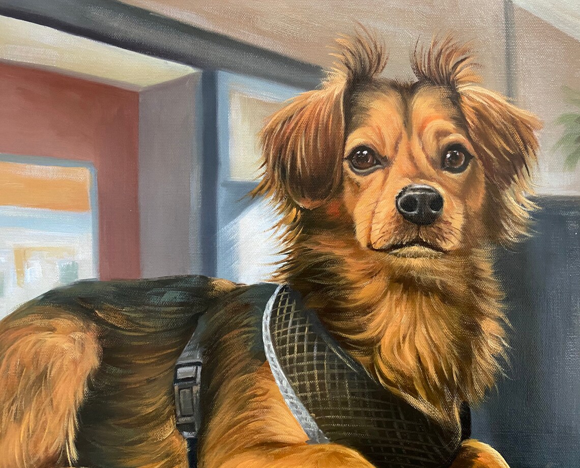 Personalized Dog Painting Custom Pet Portrait From Photo Cat Etsy