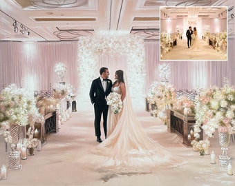 Benutzerdefinierte Hochzeit Ölgemälde auf Leinwand, benutzerdefinierte Porträtmalerei, Paar Portraitmalerei vom Foto, benutzerdefinierte Jahrestagsgeschenk, Weihnachtsgeschenk