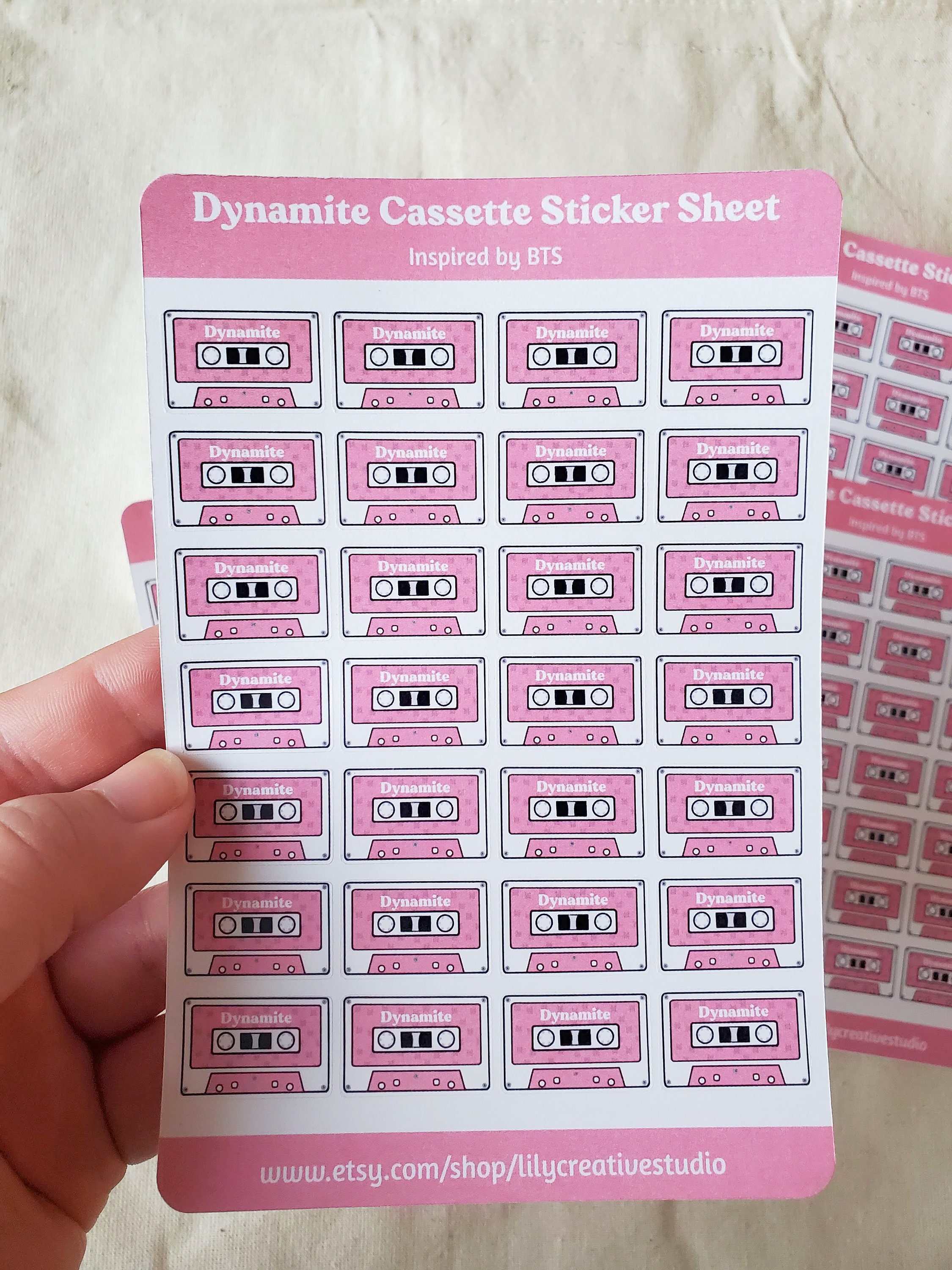 bts dynamite cassette planner sticker sheet kiss cut