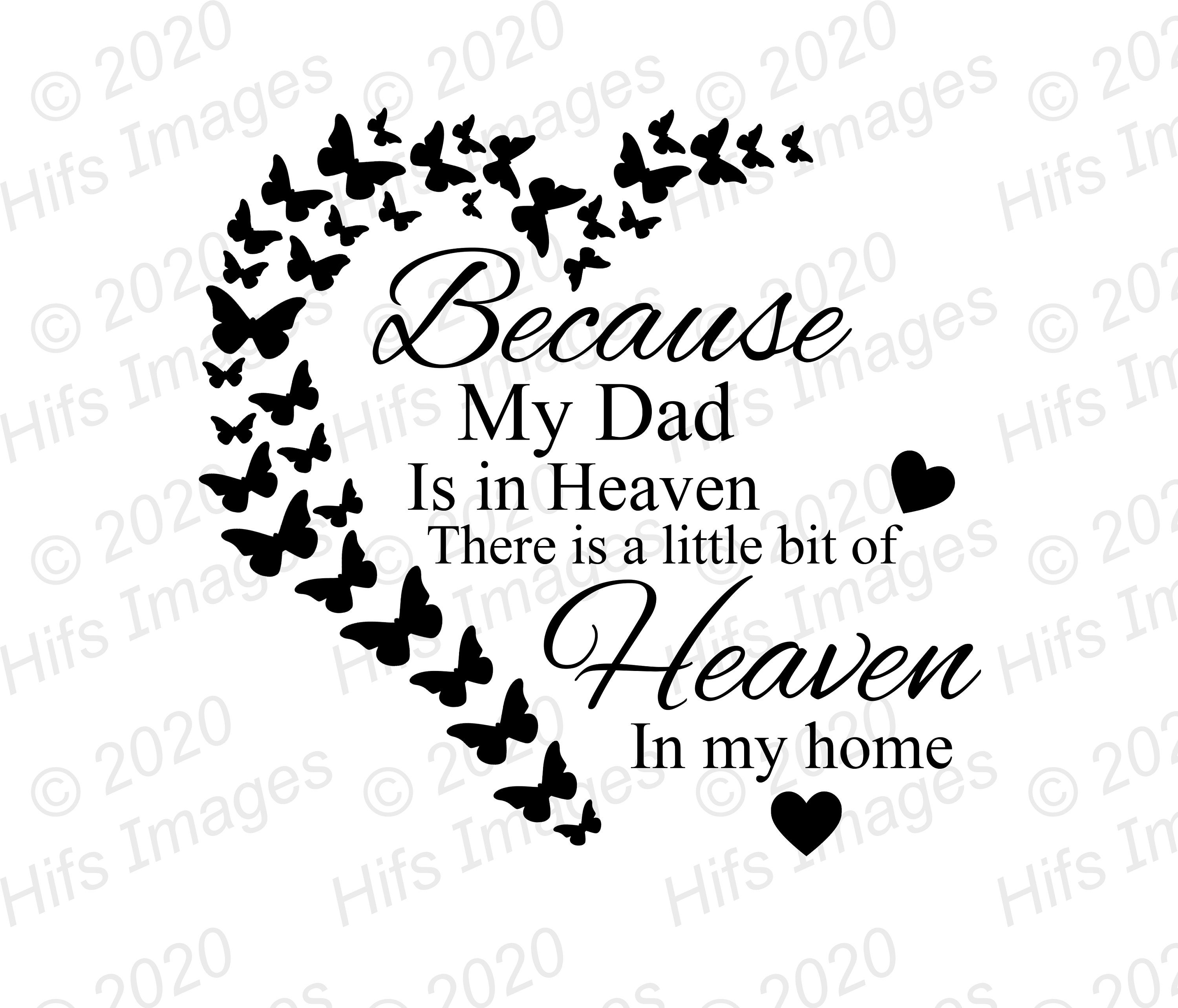 Because My Dad Is In Heaven svg Rememberance svg lantern svg Etsy