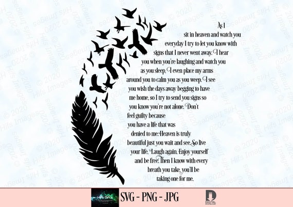 As I Sit In Heaven Half Butterfly Wing Svg Jpg Png Etsy