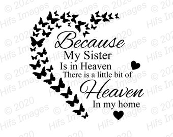 Sister In Heaven Svg | Etsy