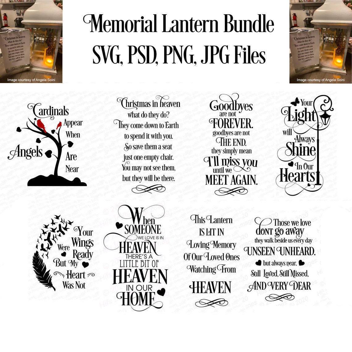Memorial Lantern Bundle. in Loving Memory Svg Memorial Etsy