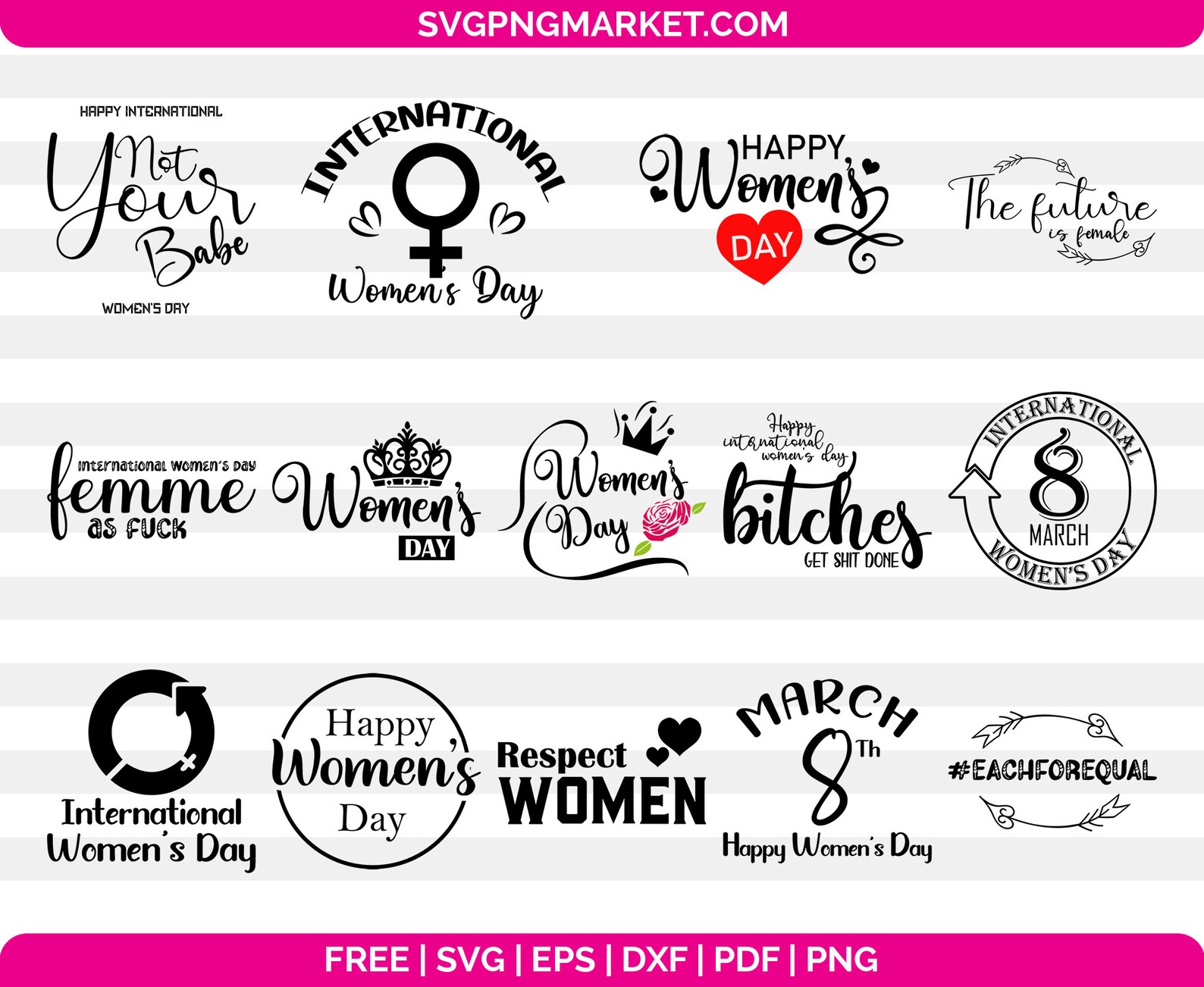 Download Happy Womens Day Svg Bundle 25 Cricut Designs Tshirt Svg ...