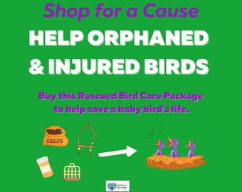 Rescued Bird Care Package: Help Orphaned & Injured Birds * Bird Lover Digital Certificate or Mail a Gift for Good * Charity