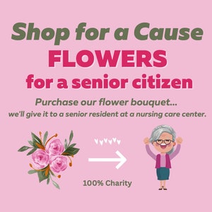 Achetez des fleurs pour un senior solitaire * Nous ajouterons une carte de noeud de vase GRATUITEMENT * Love to Elderly * Incl. Certificat de don 100 % caritatif
