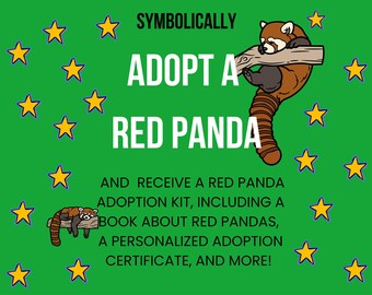 Symbolic Red Panda Adoption Kit: Personalized Certificate, Educational Book, Fact Sheet & More * Perfect Animal Nature Lover Gift * Charity