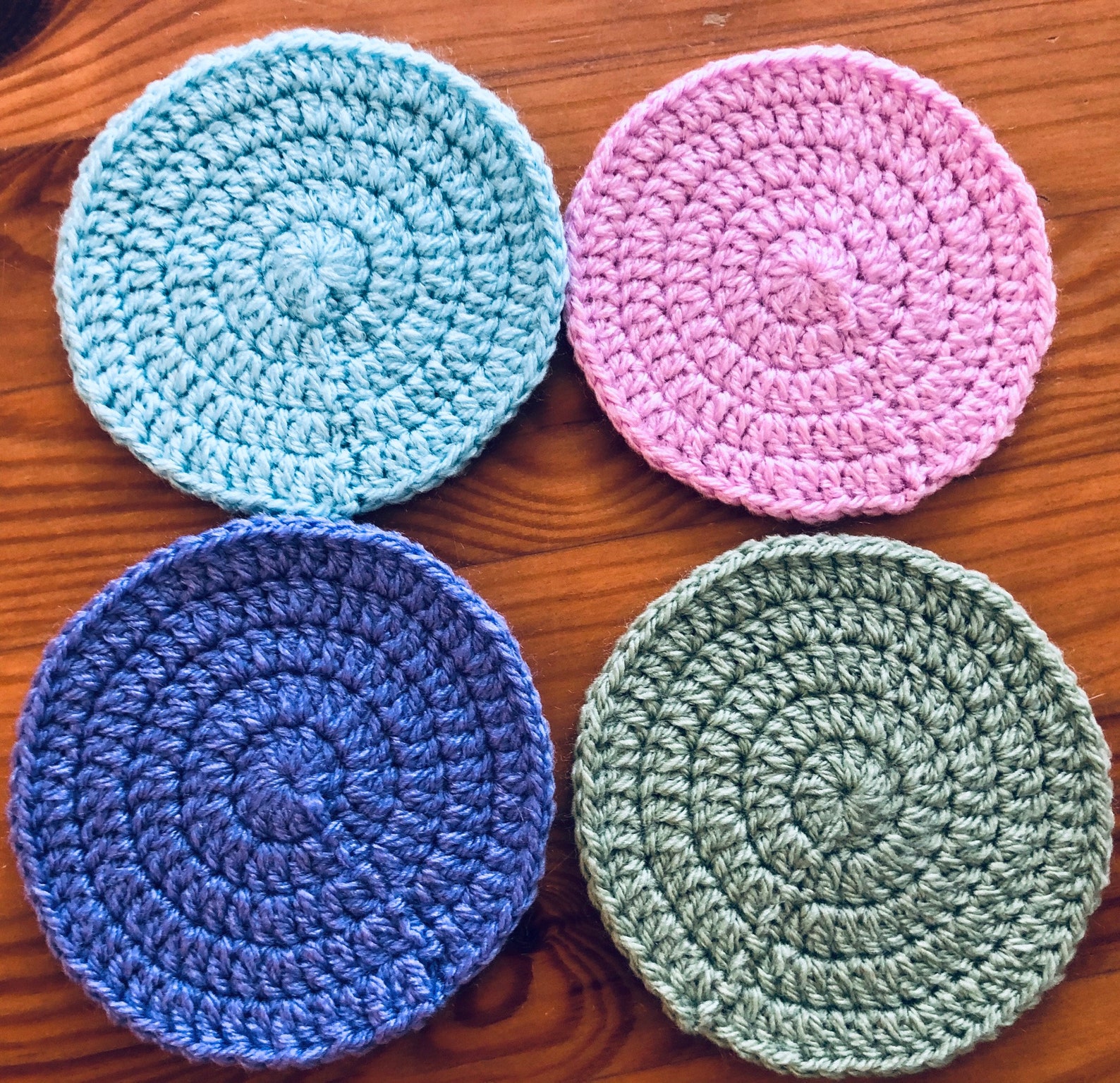 Solid circle crochet coasters Etsy