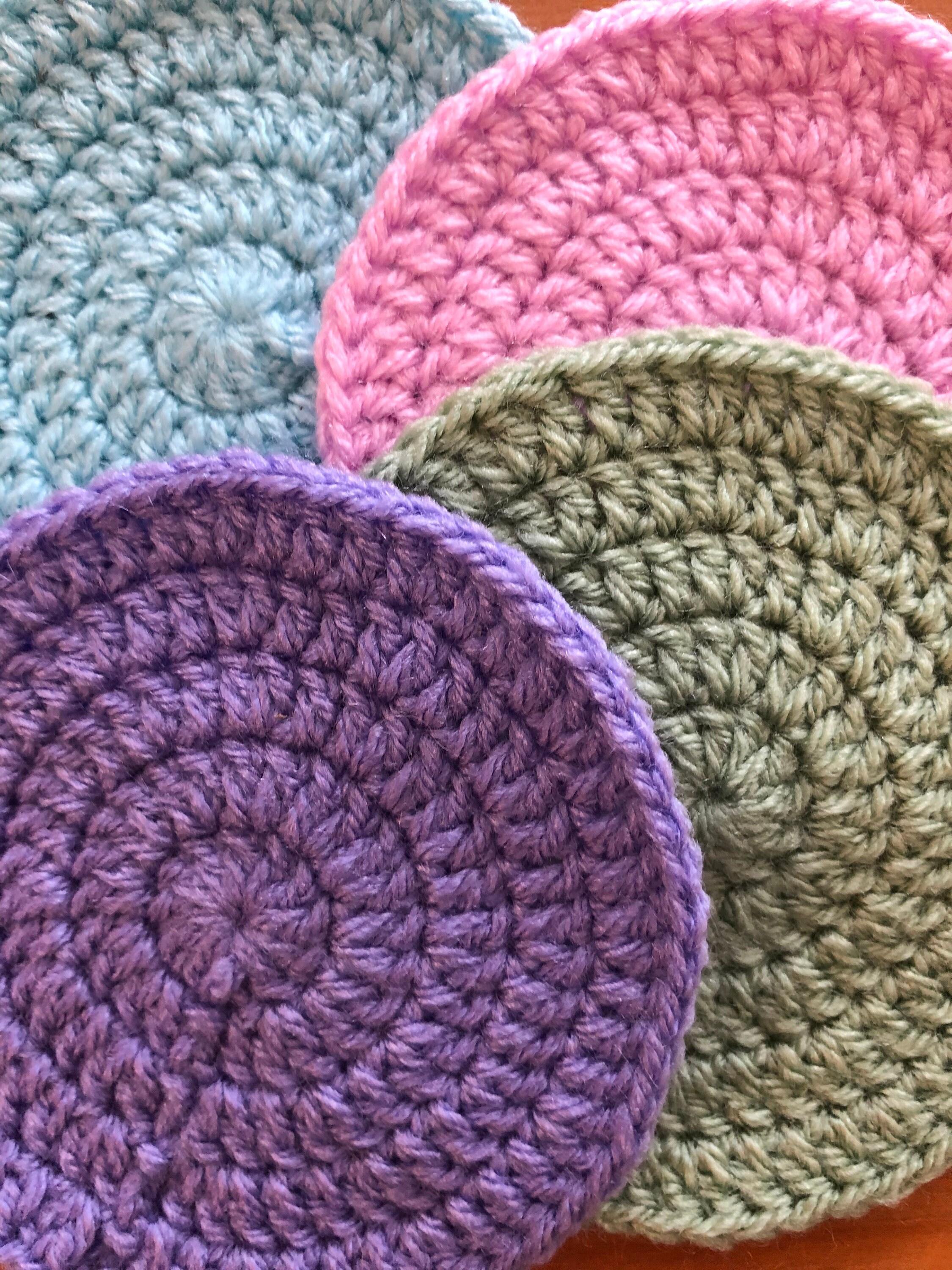 Solid circle crochet coasters Etsy