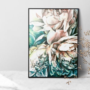 Exquisite Peonies Watercolor Painting - Original Floral Art for Home Decor
