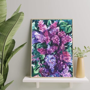 Purple Lilac Watercolor Painting: Spring Floral Wall Art (Digital Download)