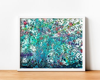 Poster colorful watercolor abstraction painting, Printable Wall art, Download Print, Digital Horizontal abstract art #2