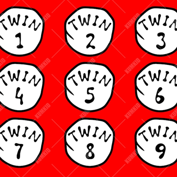 Twin One Twin nine svg, Twin 1 Twin 9 SVG, Twin One Bundle, Dr SVG, Seuss svg Teacher, Instant Digital Download Files