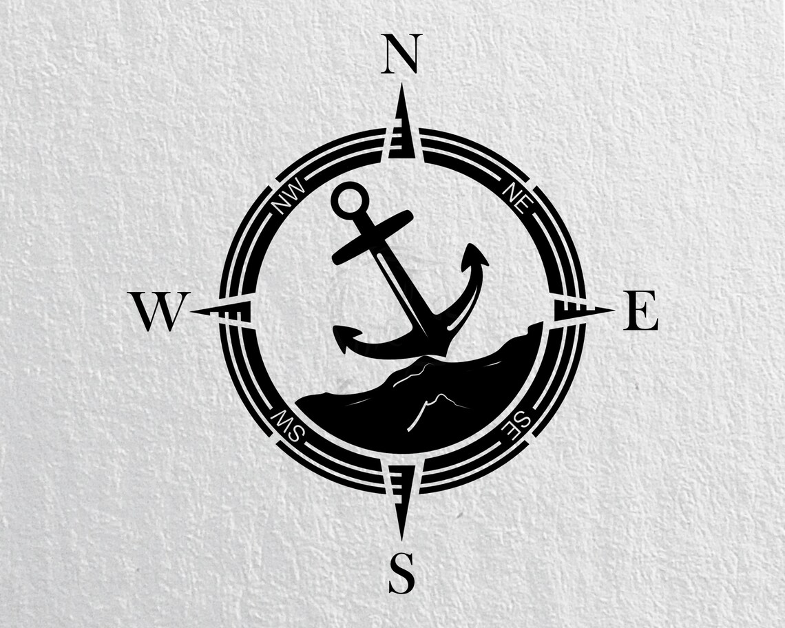 Anchor Compass SVG File Cut Files for Cricut and Silhouette Etsy