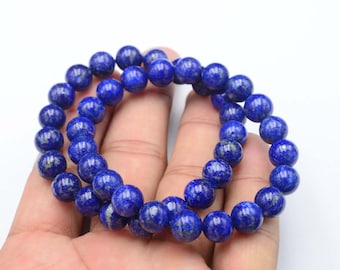 Blue Lapis Lazuli Beaded Bracelet Set - Afghanistan Gemstone