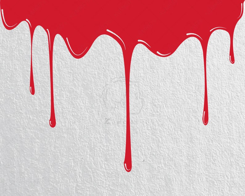 Blood Red Line Drip SVG Dripping Drop Cut Design Element Etsy
