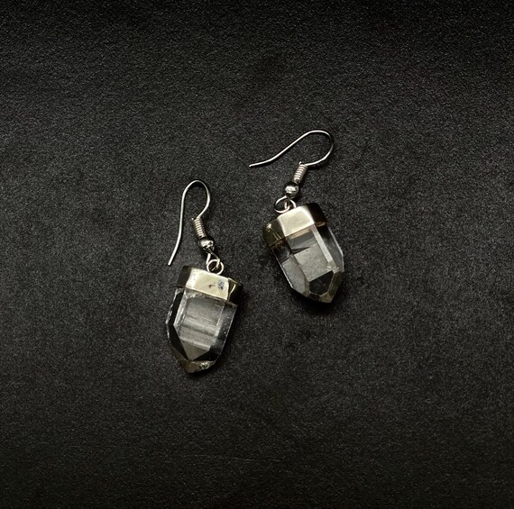Dainty Clear Quartz Earrings: Sterling Silver Crystal Dangles