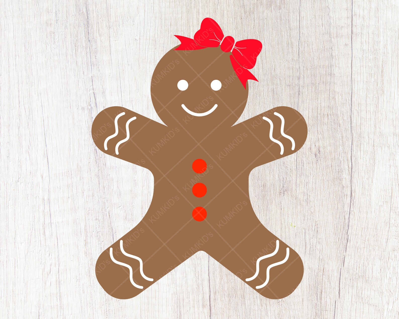 Gingerbread Girl SVG File Christmas Gingerbread Man Etsy