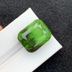 35.30 Ct Natural Rutile Green Peridot Rare Collector's Gemstone Rectangular Cushion Cut