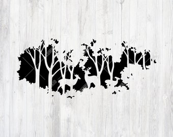 Deers Bundle SVG, Deer SVG Files for Silhouette & Cricut. Wildlife Svg, Landscape Svg, Forest Deer Clipart, Hunting SVG, Doe, Fawn, Buck.