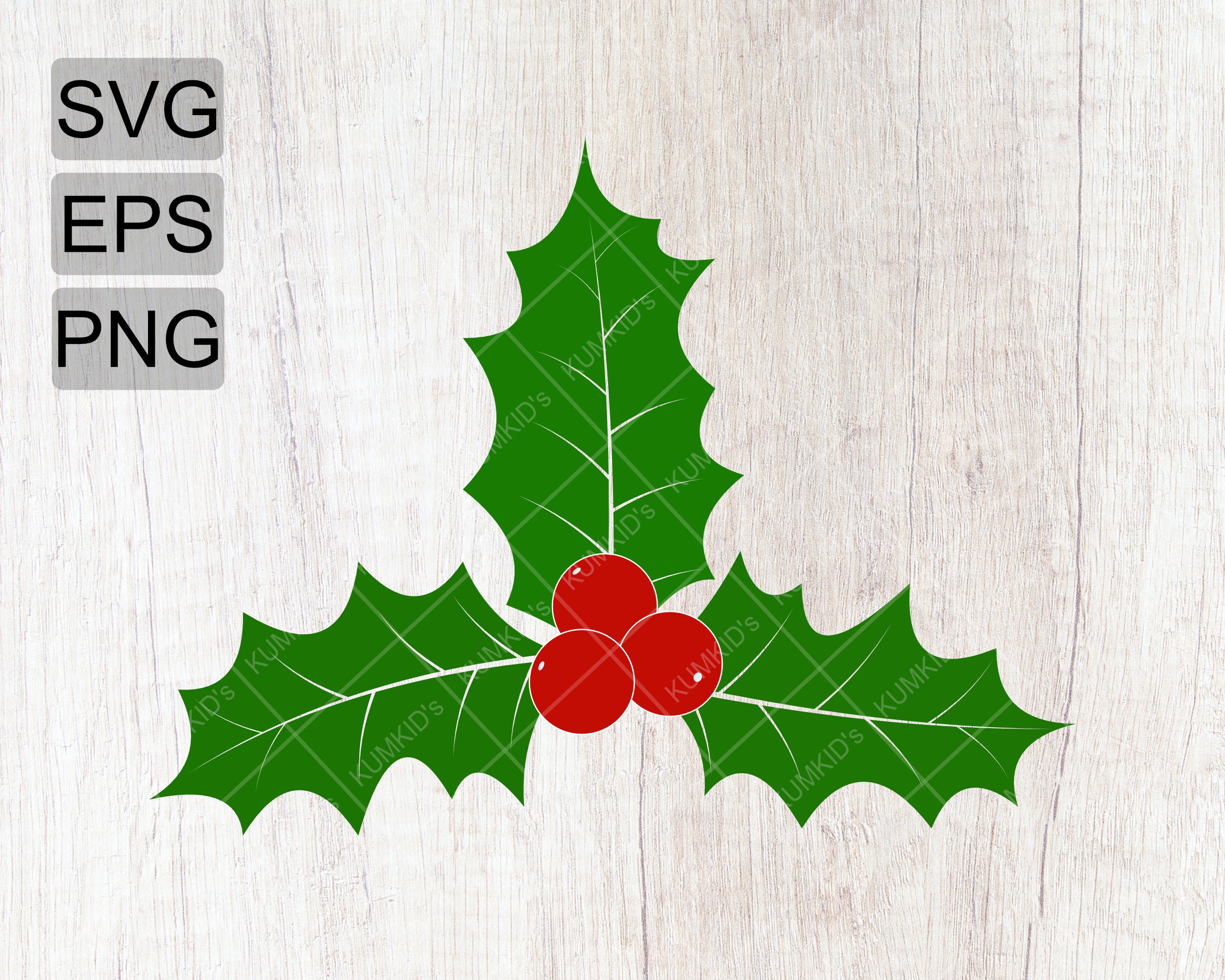 Christmas Holly Svg Holly berry SVG Christmas svg Mistletoe Etsy