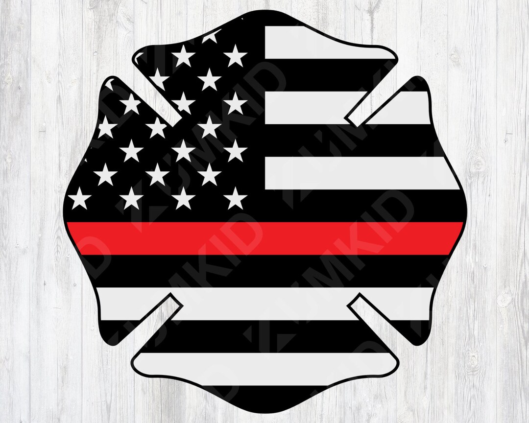 Firefighter Badge, American Flag, Thin Red Line, Fire Dept Badge Svg ...