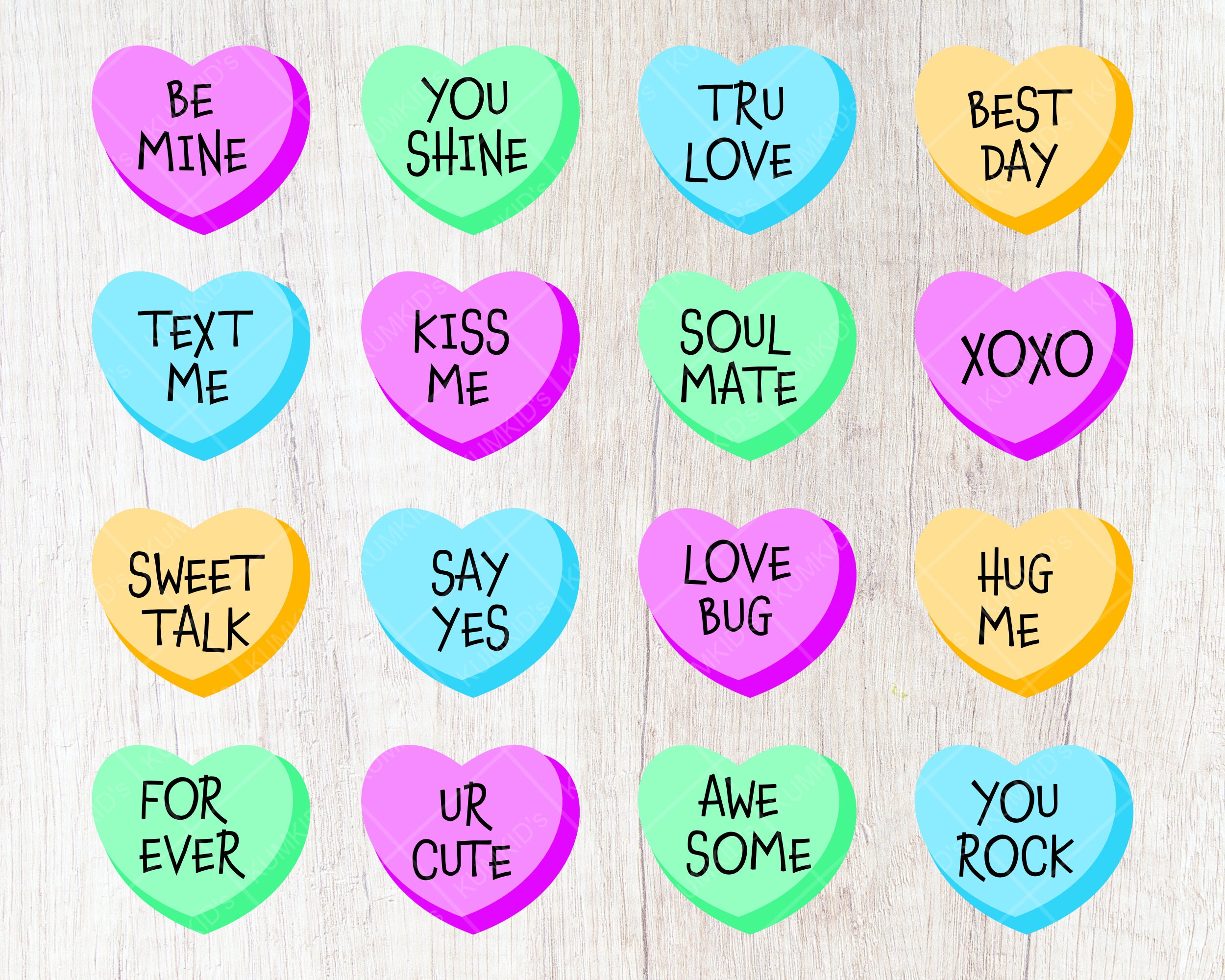 Hearts SVG Conversation Hearts Svg Valentines Day Svg - Etsy UK