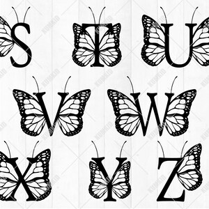 Butterfly Letter, Butterfly Monogram Alphabet SVG, Monogram Frame ...