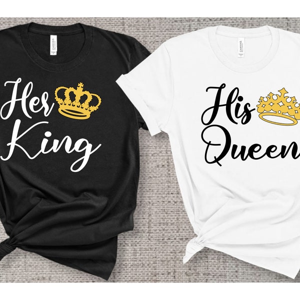 His Queen Her King svg, King And Queen svg, Couple Svg Shirt, Husband, Wife, Valentine Shirt, Couples Shirts Svg, Cut File For Cricut