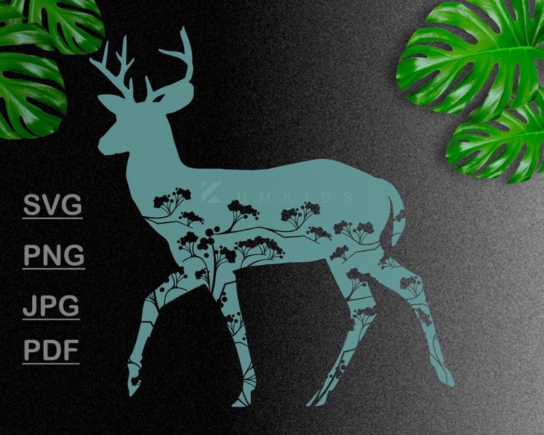 Download Floral Deer SVG Deer Flowers svg file Deer SVG file Deer | Etsy