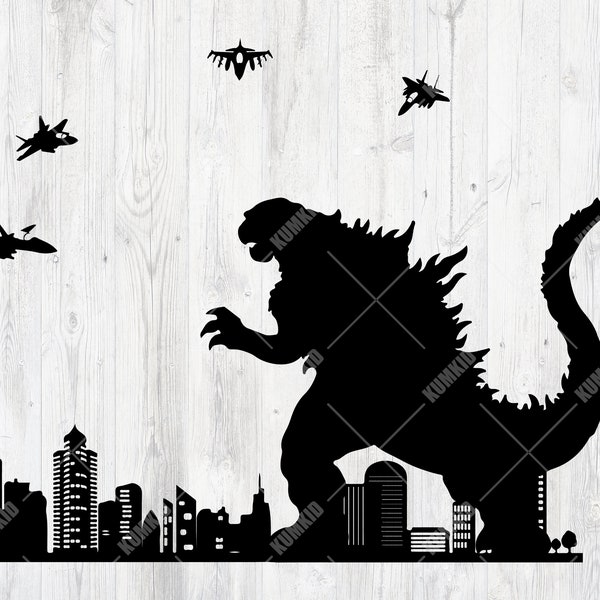 Godzilla SVG, Godzilla Silhouette, Godzilla Cut File, Godzilla Clip Art, Godzilla Vector, SVG files for Cricut, Monster SVG