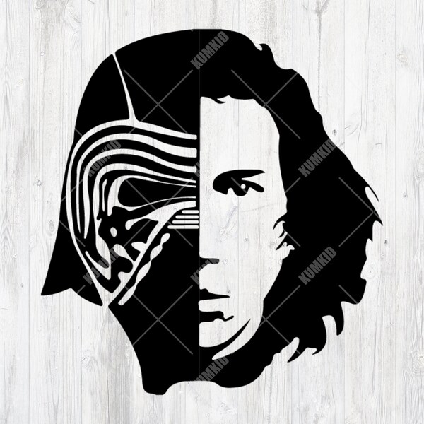 Adam Driver Kylo Ren svg, Star Wars svg, sith svg, Star wars, Kylo Ren silhouette, darth vader svg, Lightsaber svg, svg files for cricut