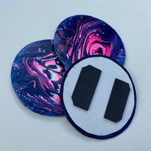 Handmade Magnets Neon Pink Navy One-of-a-kind Acrylic Pour Magnet Set ...