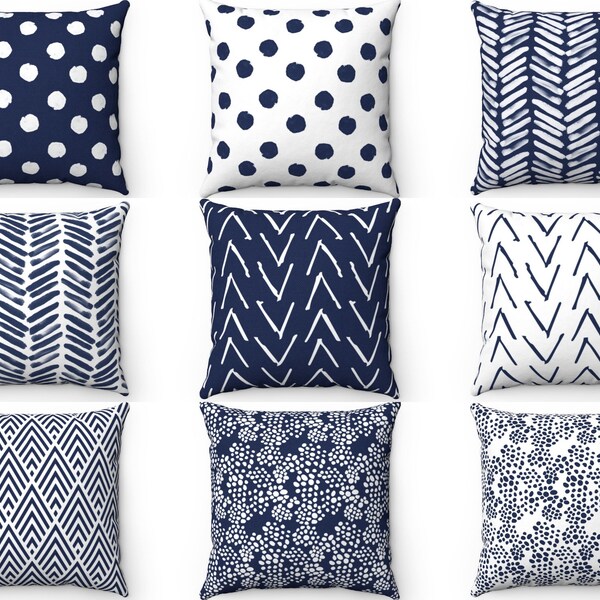 Navy Blue Pillows Etsy