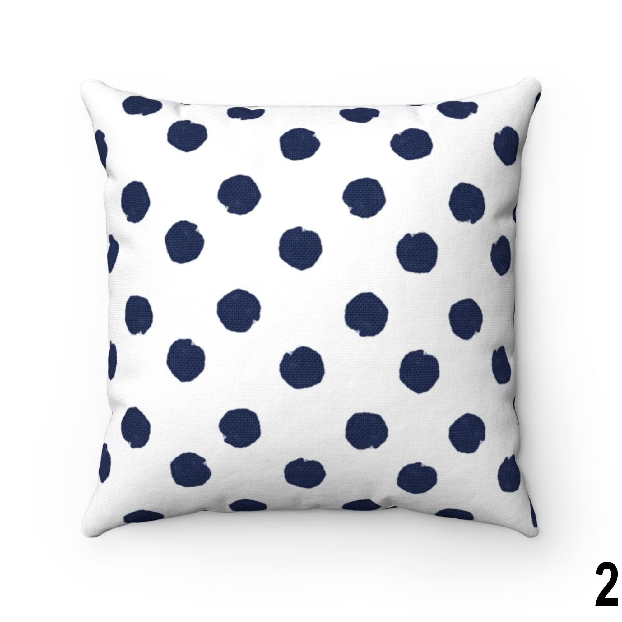Navy Blue Throw Pillow Cover Fall Outdoor Pillow Spotted Etsy