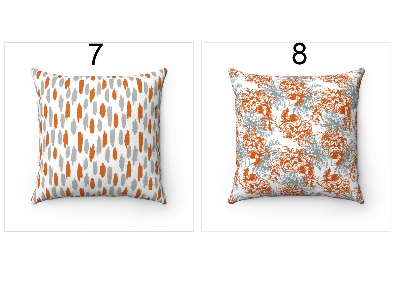 Burnt Orange and Gray Throw Pillow Cover 18x18 20x20 20x26 Etsy