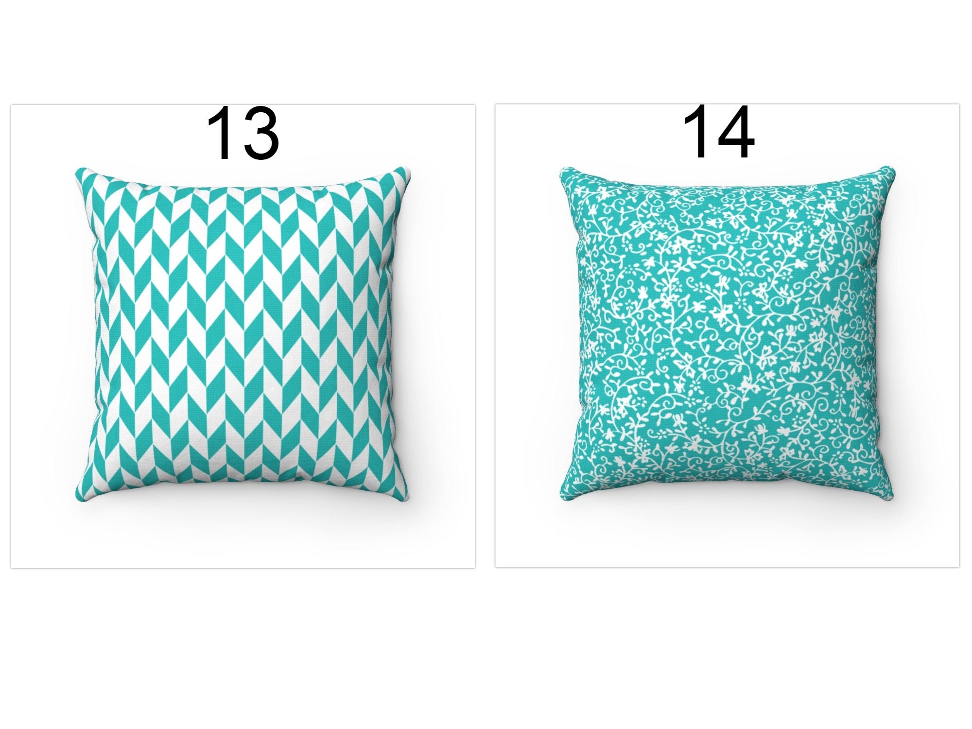 Aqua Blue Throw Pillow Case Cover Outdoor Indoor Patio Living Etsy